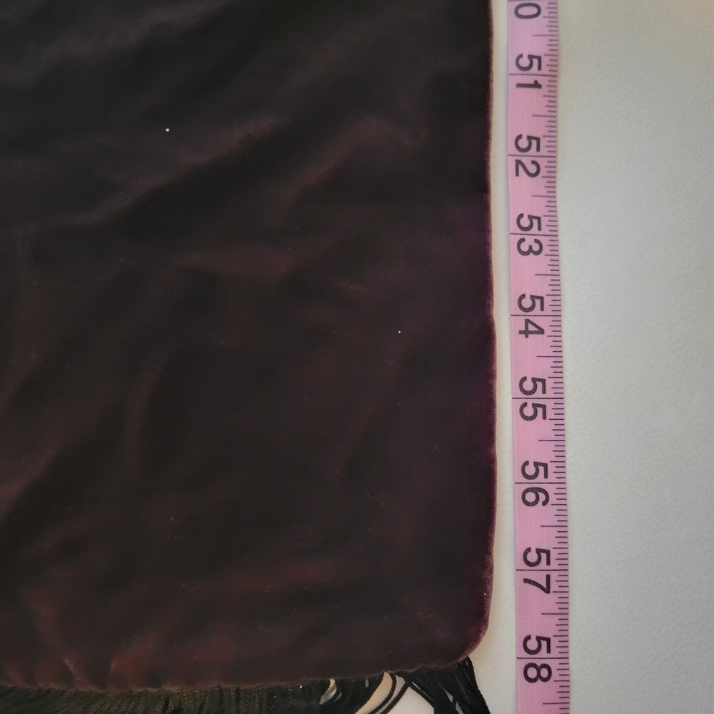 Velvet Scarf Black & Brown Fringe ~ Reversible ~ Luxurious Feel! VGUC ~ Unisex - Picture 12 of 15